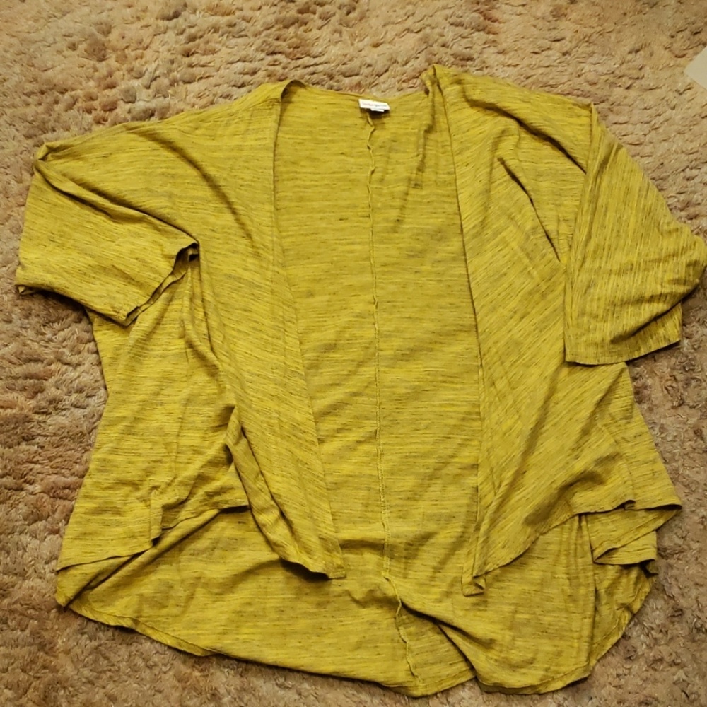 NWOT Lularoe yellow space dye cardigan